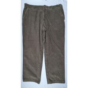 Nautica Corduroy Pants Mens Brown Flat Front Straight Leg Size 42x30